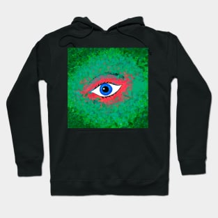 Mysterious eye peeking through a vegetation Hoodie